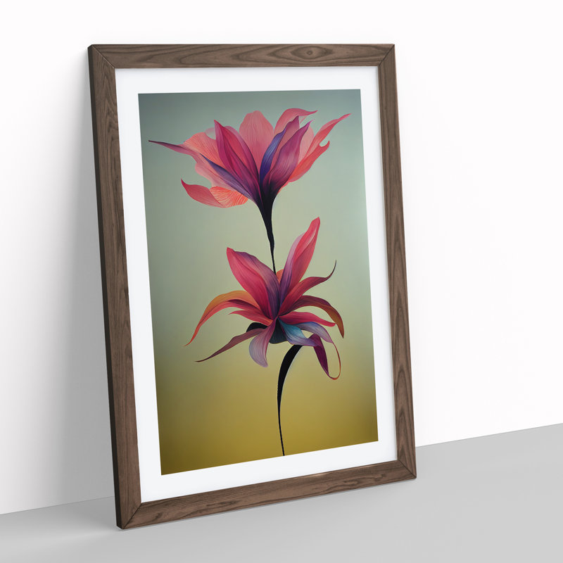 Brilliant Flowers - Single Picture Frame Print, 46cm H x 34cm W x 2cm D, Walnut