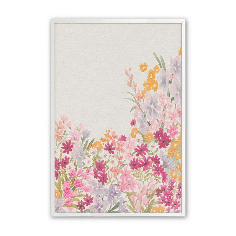 «Garden Spray II» par Grace Popp, reproduction d'art, H 18 po x l 12 po, Blanc