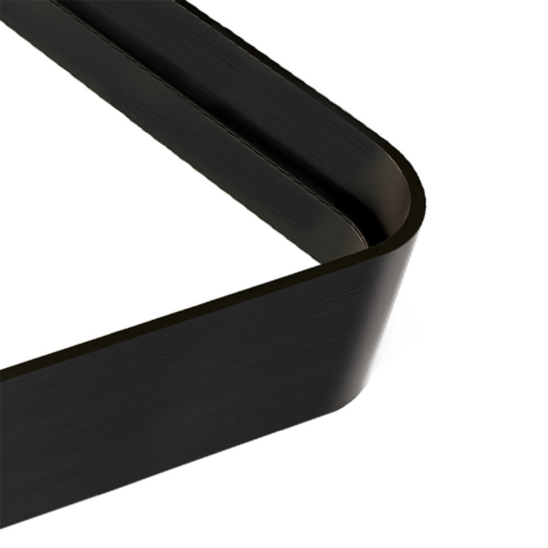 Anduena Metal Rectangle Mirror, Black, 64" x 21"