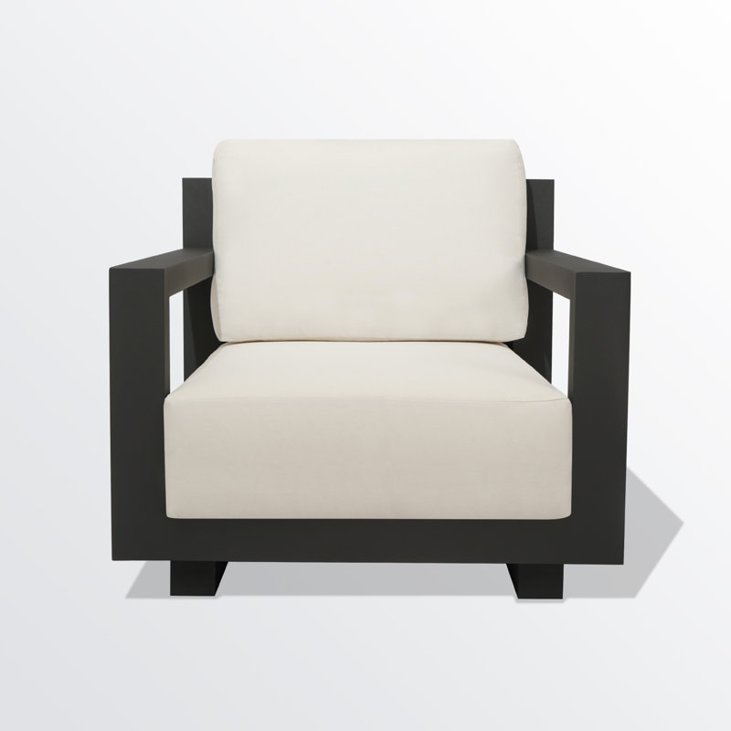 Aden Aluminum Outdoor Lounge Chair, Cream