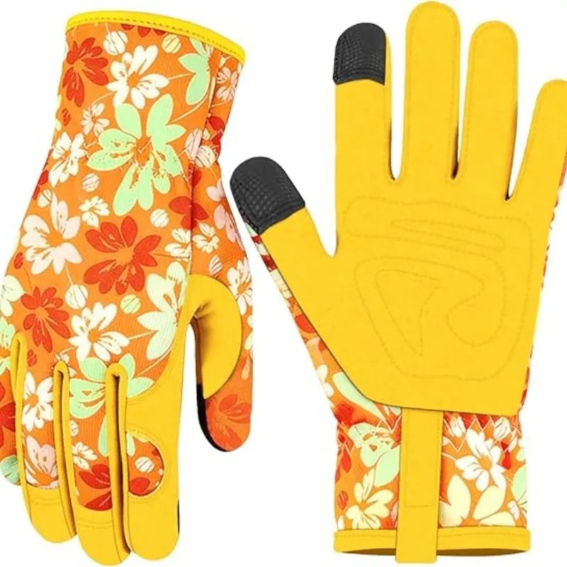 Gants de jardinage en cuir pour femme - Gants de travail respirants et flexibles résistants aux épines