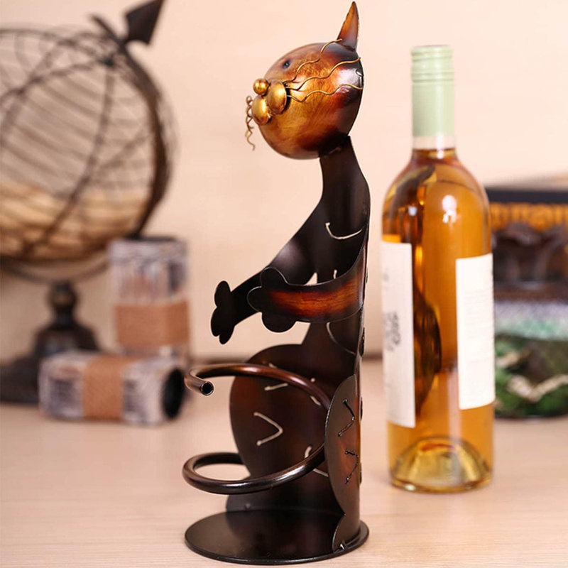 Porte-bouteilles de chat en forme de chat Porte-bouteilles de vin en métal
