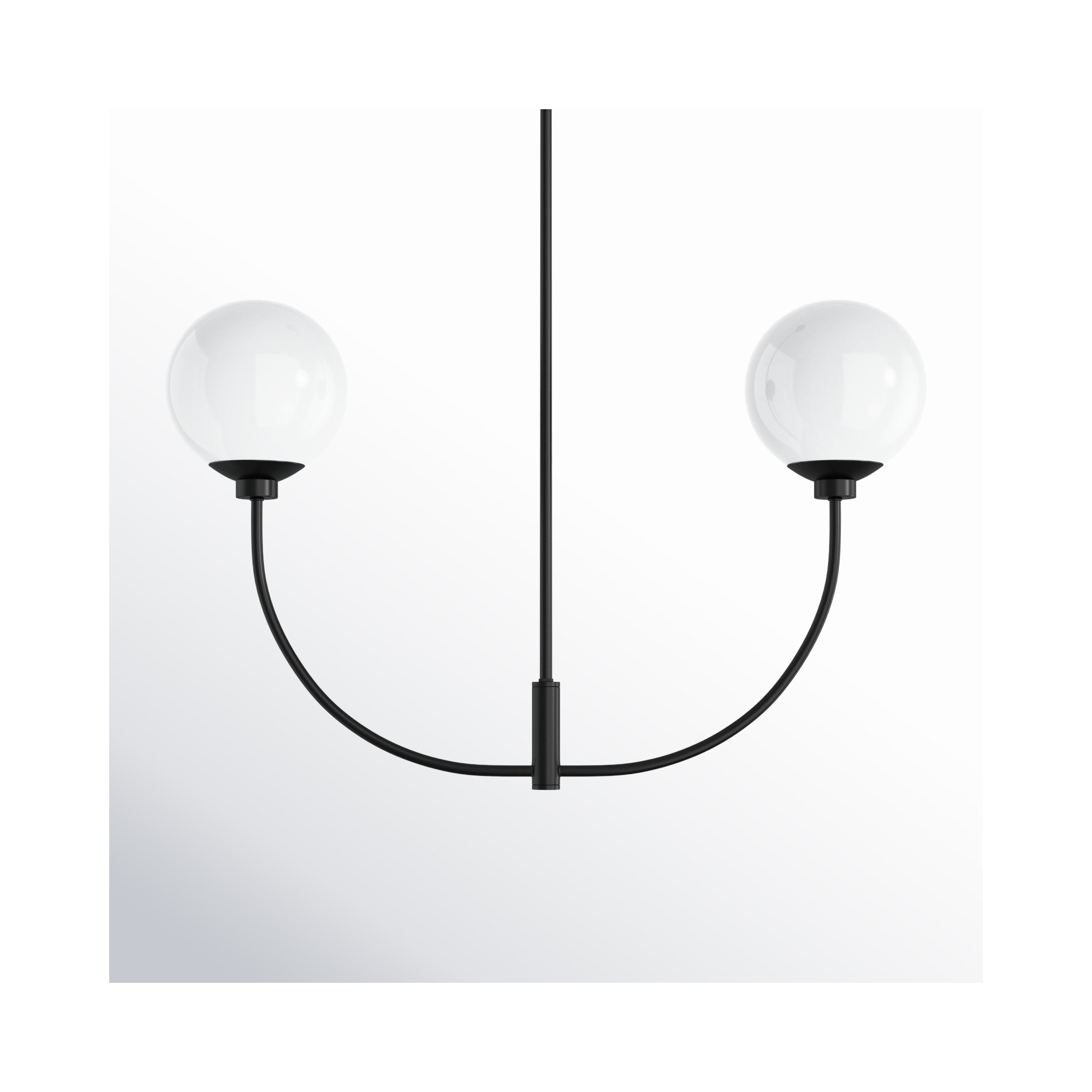 Kyle 2 - Light Metal Chandelier, 19" H x 30" W x 7" D, Black