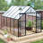 EverGrow Heavy-Duty Walk-In Polycarbonate Greenhouse with Sliding Double Doors, Adjustable Roof, and Anchored Aluminum Base-110204509-110204505