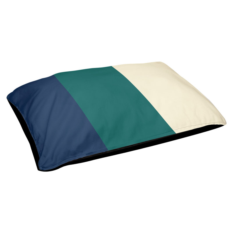 Coussin Detroit, Grand (l 40 po x P 30 po x H 14 po), Navy Blue/Northwest Green/Cream