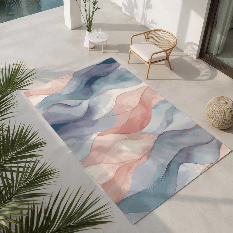 Tapis intérieur et extérieur Soft Waters, Rectangle 1 pi 6 po x 2 pi 6 po