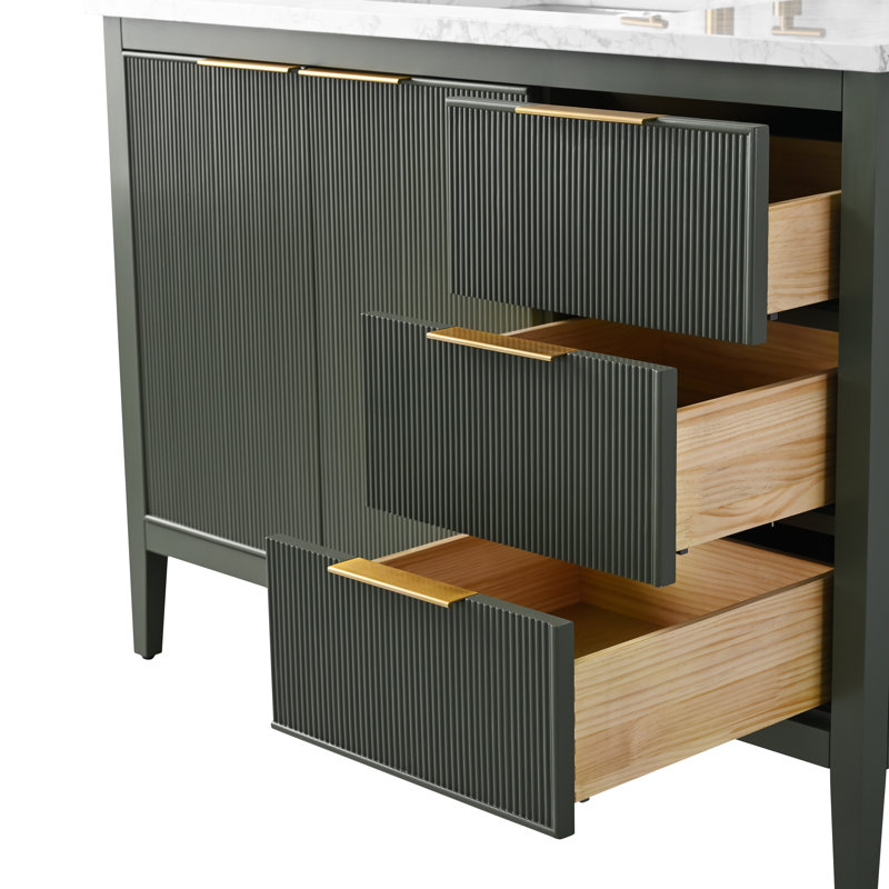 Emma 48" W Single Vanity, Vintage Green/Brushed Bronze