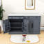 Garde-manger 2 pièces avec plateau en faux marbre, tablettes réglables, tiroir coulissant et cabient-1273363960