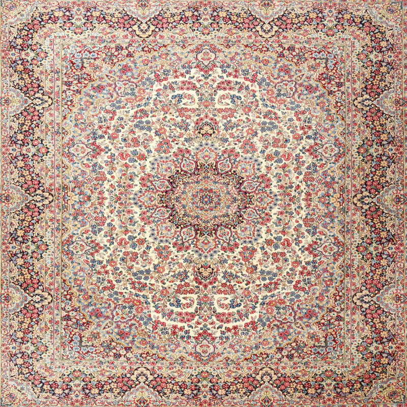 Tapis beige/gris/rouge traditionnel Xavieyah, Rectangle 4 pi x 6 pi