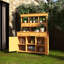 Table de jardin avec 3 tablettes, 6 tiroirs et 2 armoires inférieures-1306877309