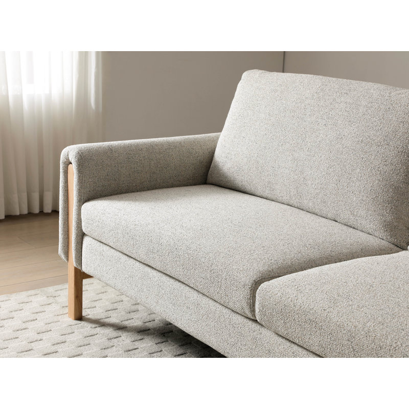 Jeff 3 Seater Twill Textured Weave Sofa Bed, Cream