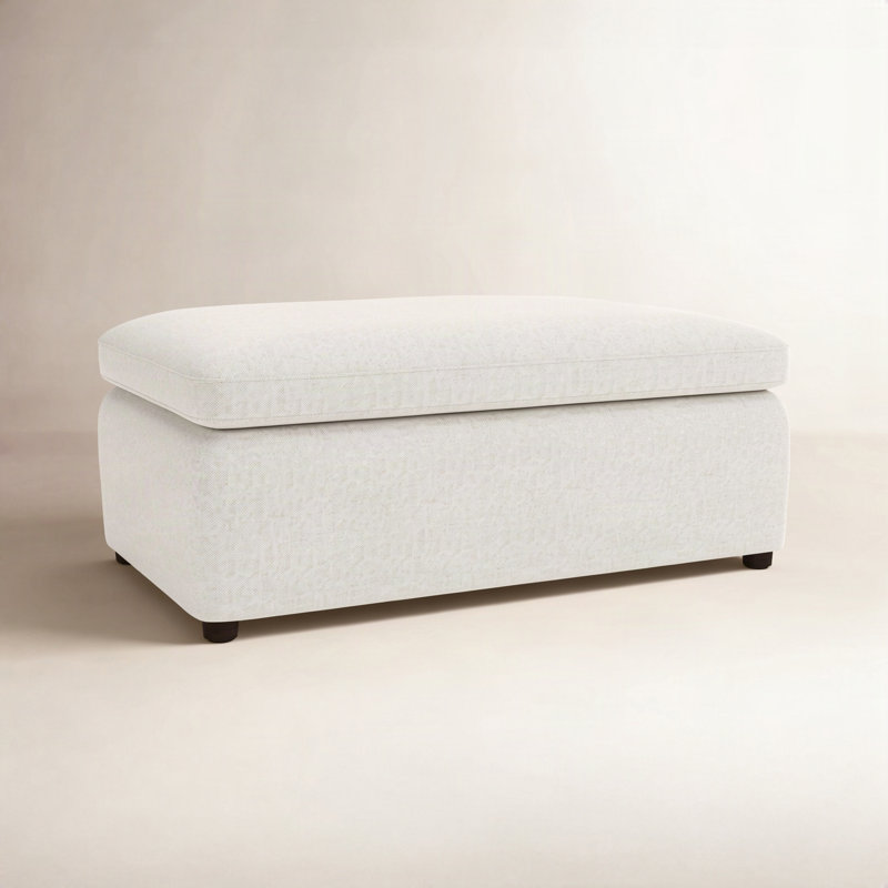 Essex 41" Ottoman, Macarena Light Gray Basketweave