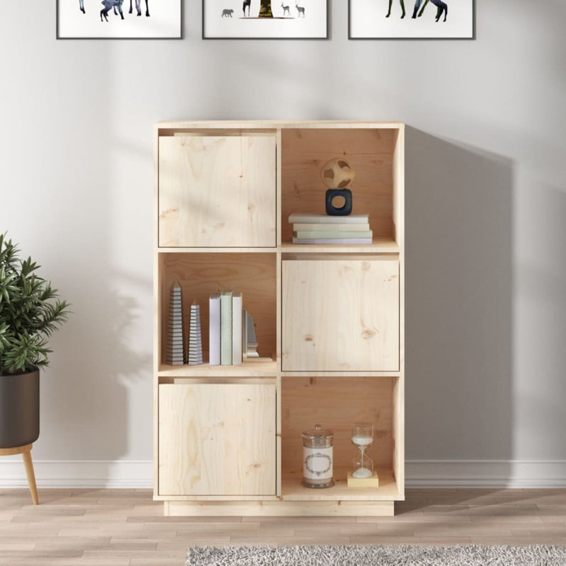 Arenijus 117cm H x 74cm W Bookcase, Natural sheesam wood