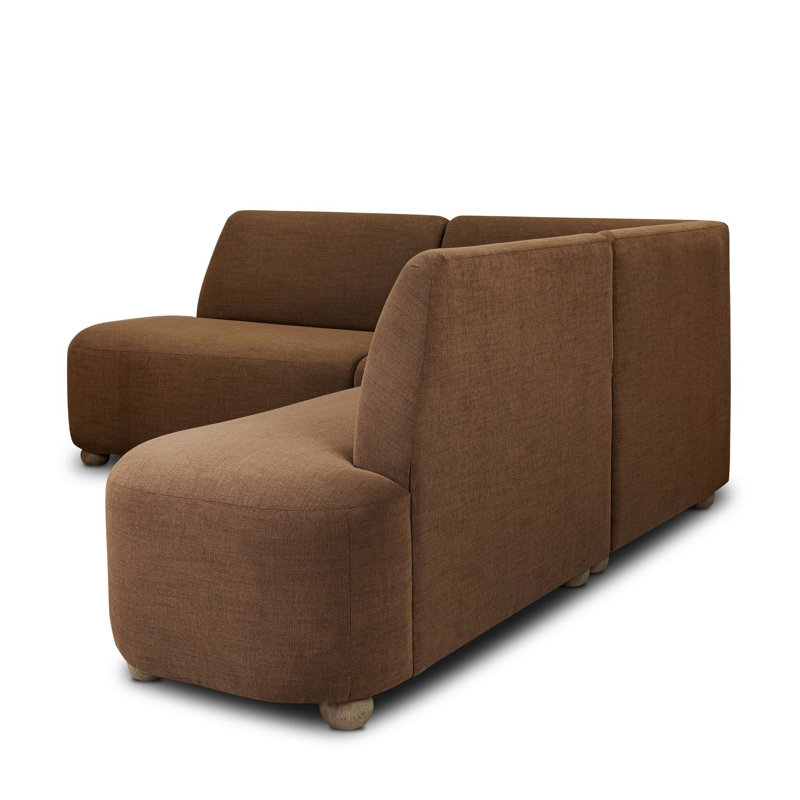 Clemence Dining Banquette L Shape 88.5"-Crypton Nomad Mushroom