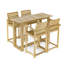 60 Inch Teak Rectangular Bar Table With 4 Somerset Arm Stools