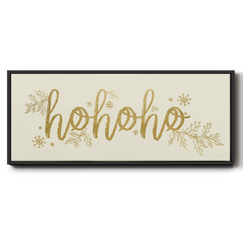 Toile encadrée dorée HOHOHO, H 8 po x l 20 po
