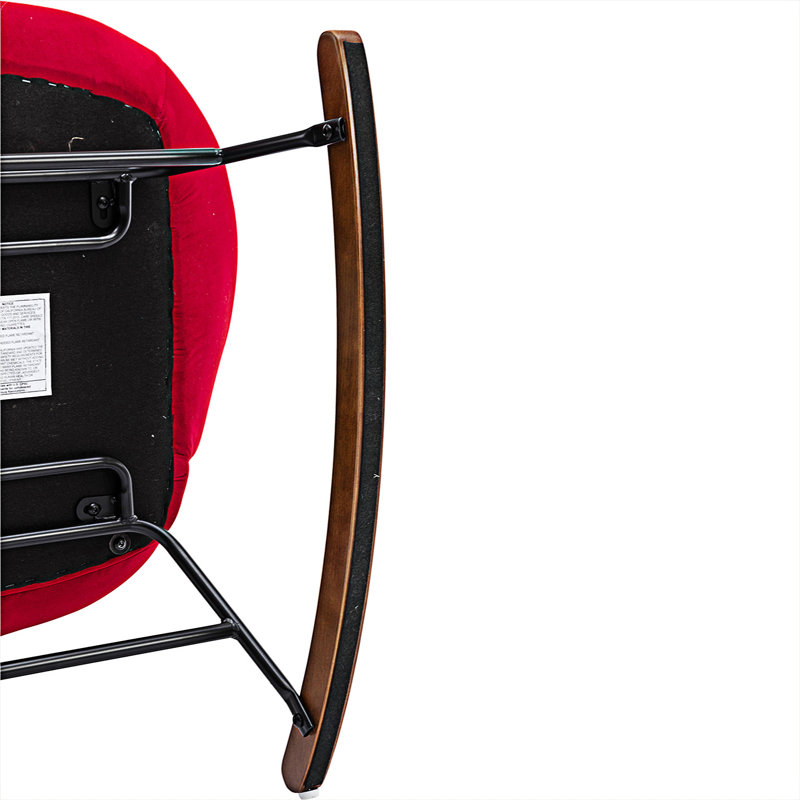Chaise berçante Ireri, Velours rouge