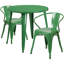 Ensemble de table ronde d'intérieur / extérieur en métal 30 po avec 2 chaises Duluth-24678680-24678686