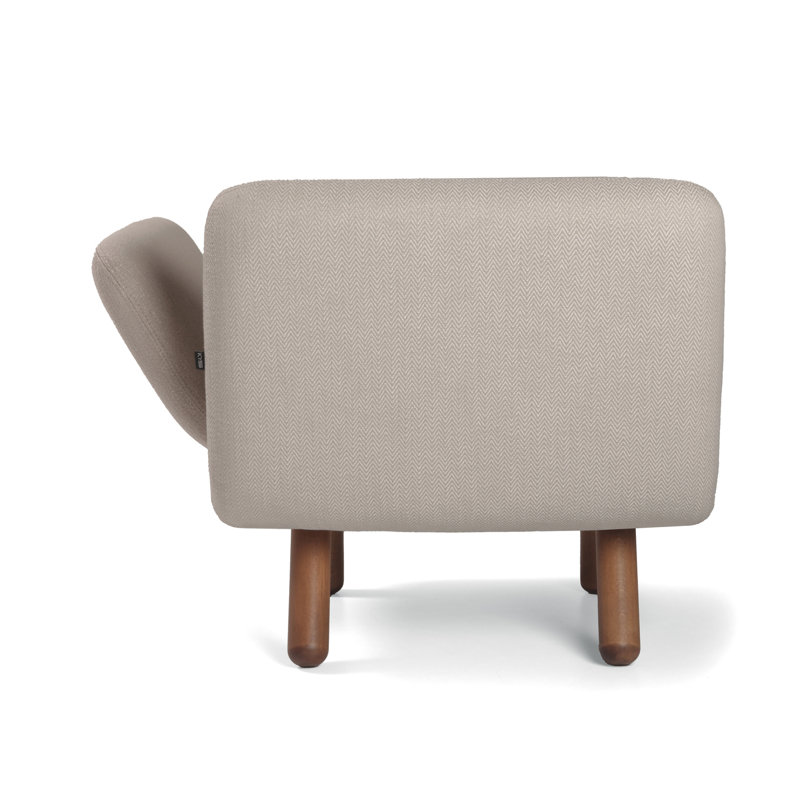 Cross One Arm, Gray Polyester Blend, Light Walnut