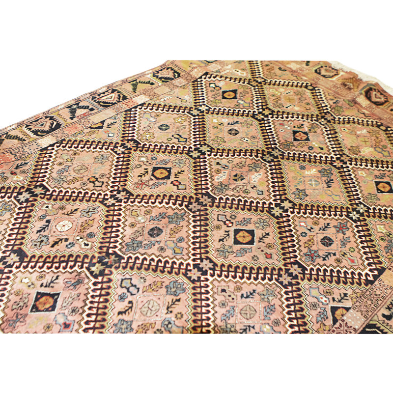 Hand Knotted Wool Area Rug in Red