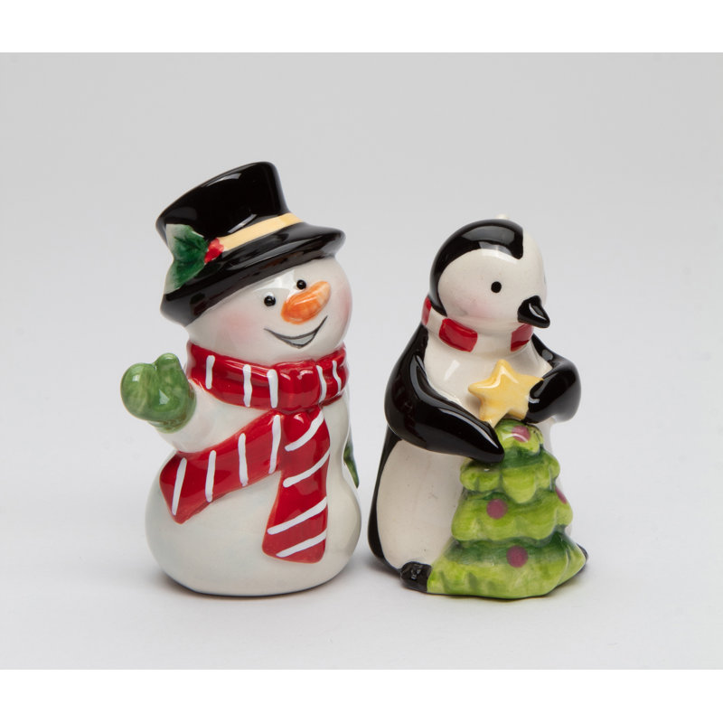 Snowman And Penguin Salt And Pepper