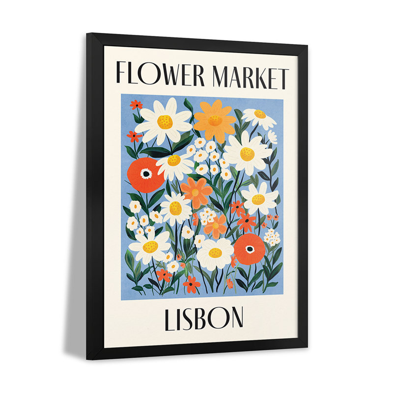 «Flower Market Lisbon Portugal», reproduction d'art mural - affiche de galerie, H 24 po x l 16 po