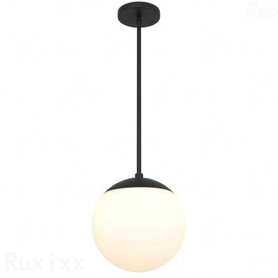 Luminaire suspendu à DEL en verre gravé blanc gravé de 10 pouces de diamètre