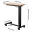 Table avec 4 roues et bouton de mise à niveau de levage électrique, table d'appoint de lit mobile, bureau roulant à hauteur réglable pour ordinateur portable dans un bureau à domicile, bois noir, réglable de 29,9 à 46,6 po, plateau de table inclinable 0