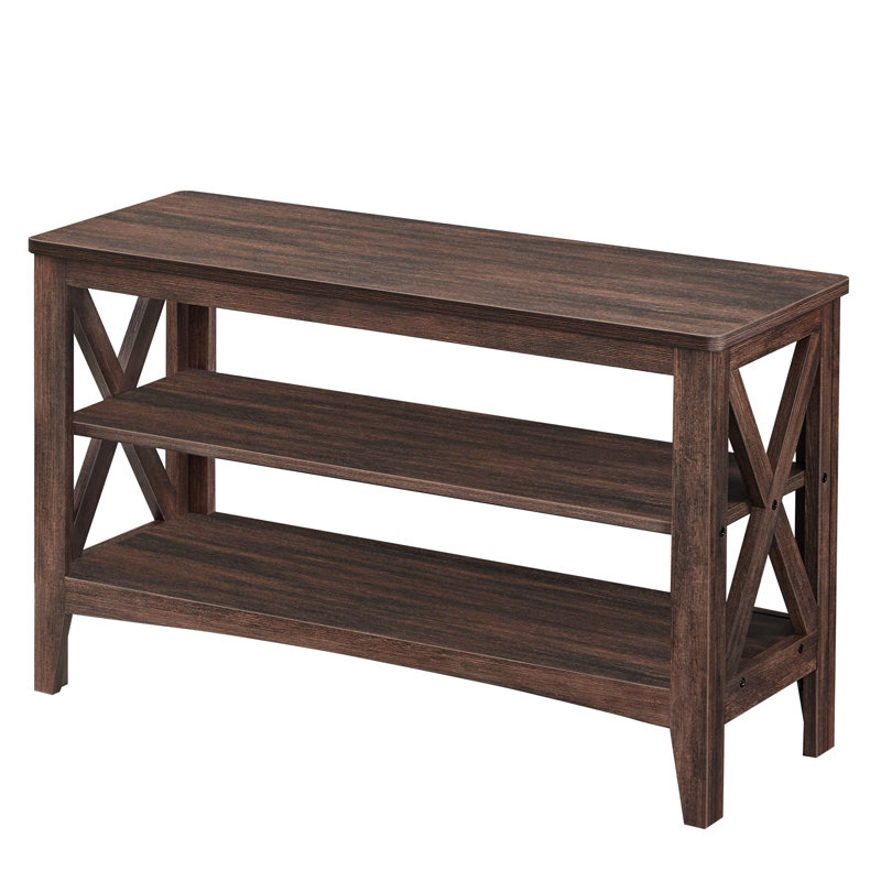 2-tier Shoe Rack, 18.9" H x 31.5" W x 11.8" D, Maroon Brown