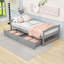 Lit plateforme simple en bois 2 tiroirs avec tête et pied de lit-1714551004
