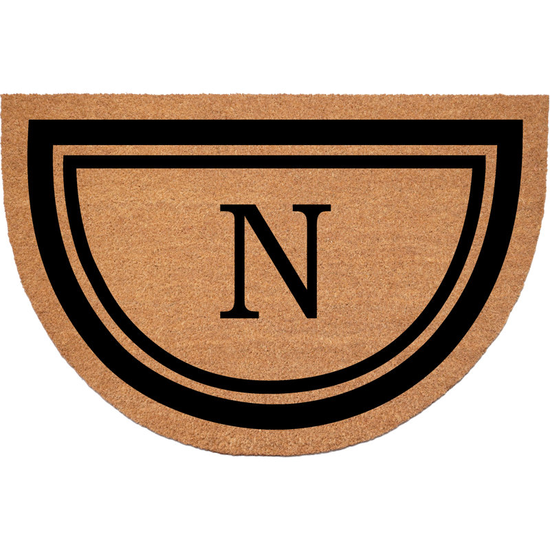 Paillasson demi-cercle avec bordure noire 18 x 30 , N
