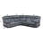 Dollum Two Tone Gray Nubuck Manual Recliner Sectional Sofa W/USB Port & Cupholder Console-1602073207