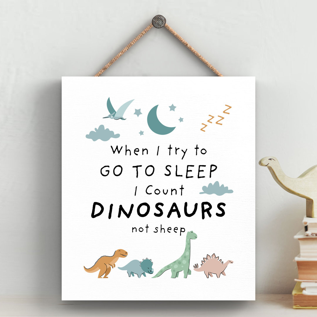 DINOSAUR COUNT DINOSAURS KIDS BEDROOM SIGN HANGING PLAQUE - Image 2