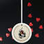White Rabbit Alice In Wonderland Circle Shaped Ceramic Ornament Bauble
