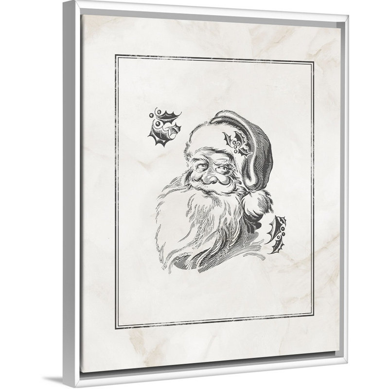Believe in Santa - reproduction d'art sur toile, H 16 po x l 13 po x P 1,75 po, Cadre blanc