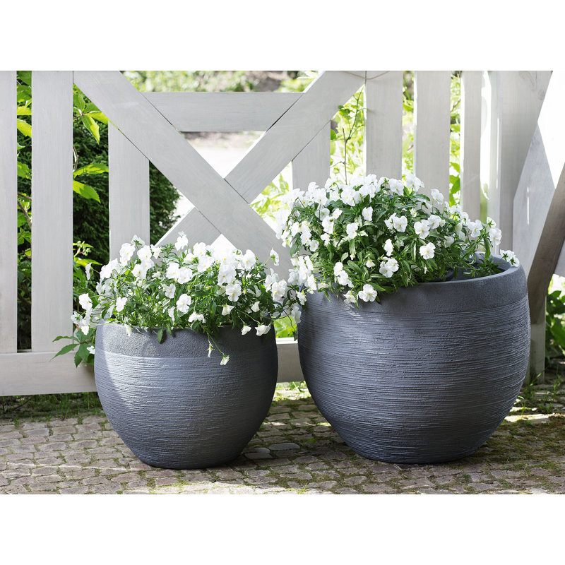 Atziry Pot Planter, 39cm H x 50cm W x 50cm D, Grey 