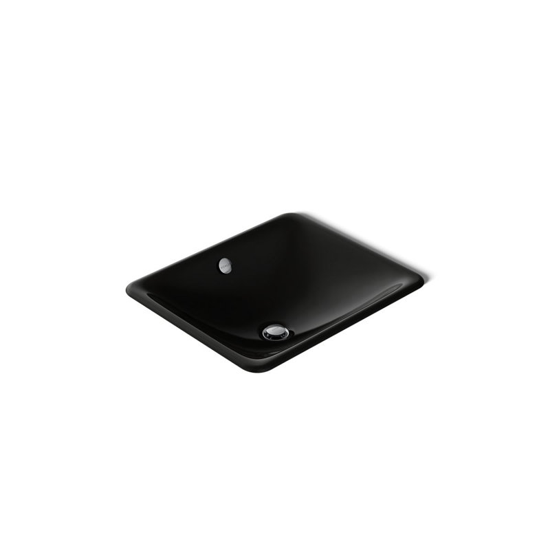 Iron Plains Dual-Mount Bathroom Sink, Black Black