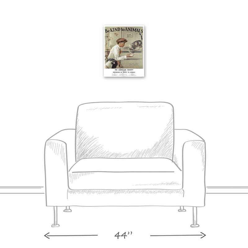 « be kind to animaux », annonces sur toile tendue sur toile, H 14 po x l 11 po, Toile tendue
