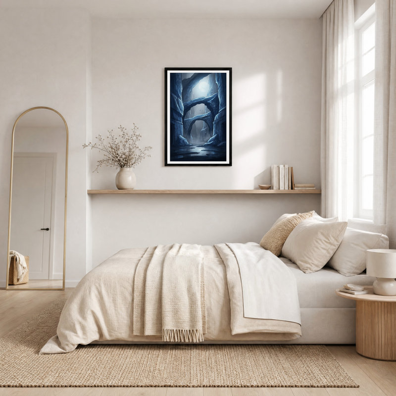 «Blue Moonlit Natural Rock Arches», art mural sur toile, H 30 po x l 20 po