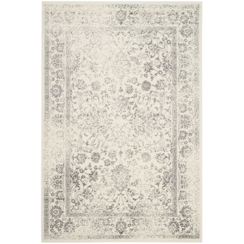 Stromsburg Floral Area Rug, Ivory, Rectangle 155 x 229 cm