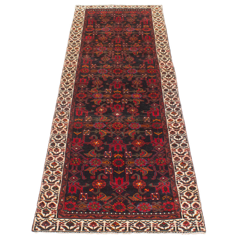 Tapis noir unique fait à la main 3 pi 3 po x 10 pi 11 po Andelz