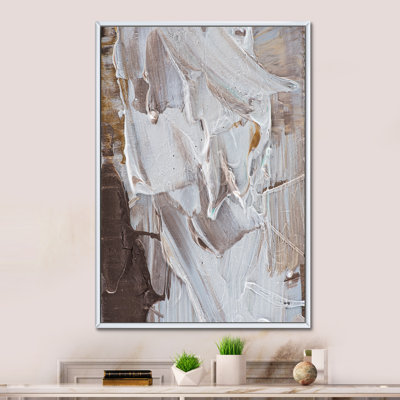 Strokes Of Beige And Brown - Décoration murale moderne et contemporaine en toile