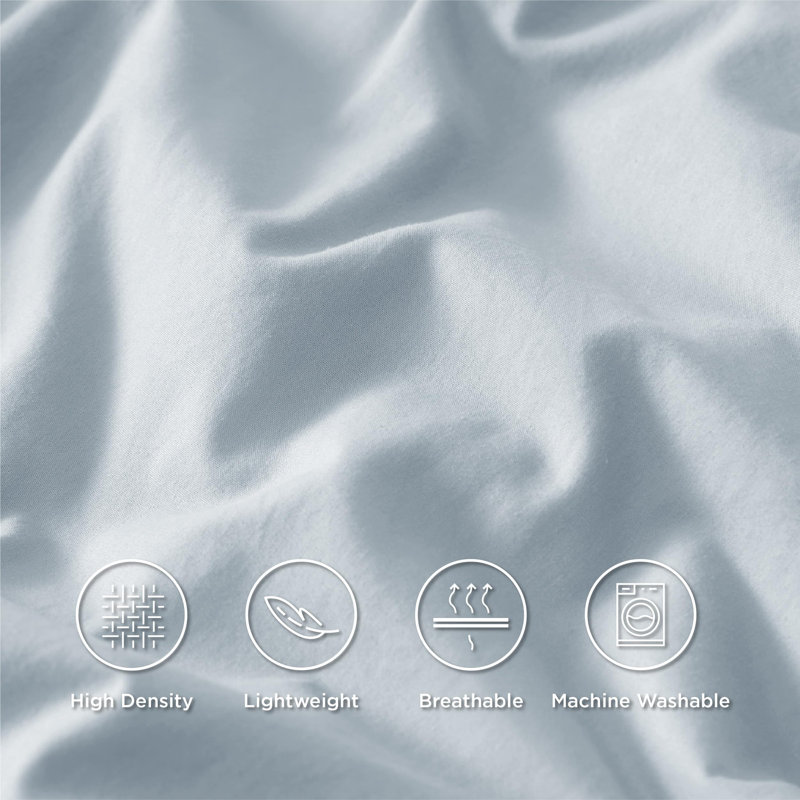 Bedsure 100% Cotton Bed Sheets with Deep Pocket Up to 16", King Sheet Set with 2 Pillowcases, Sky Blue