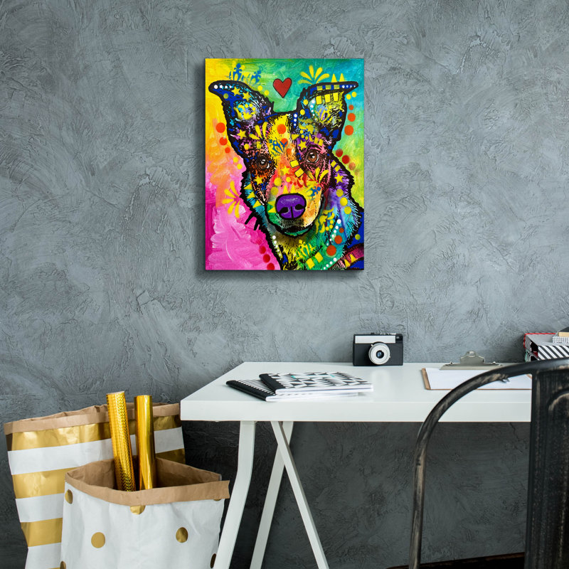 «Whats The Plan» par Dean Russo, art mural sur toile, H 16 po x l 12 po x P 0,75 po