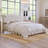 Upholstered Platform Bed With Saddle Curved Adjustable Headboard And Diamond Tufted Details,Wooden Slats And Metal Support, No Box Spring Needed,Beige-1297766040