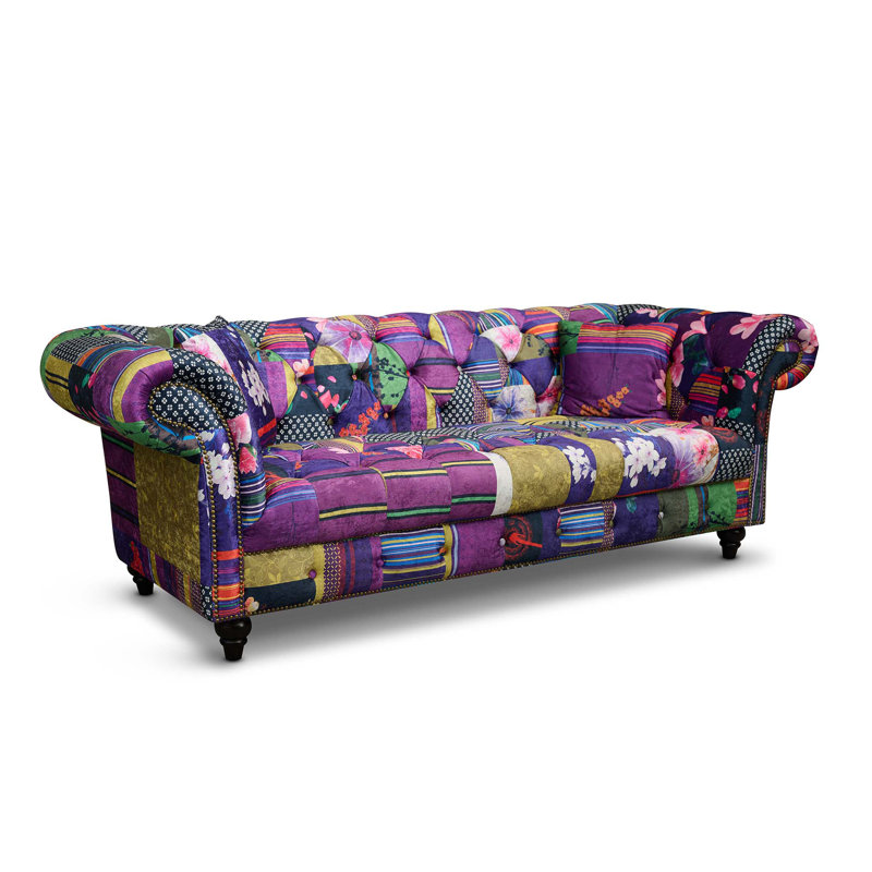 Camaury Velvet Patchwork Sofa, Anna Original, 3