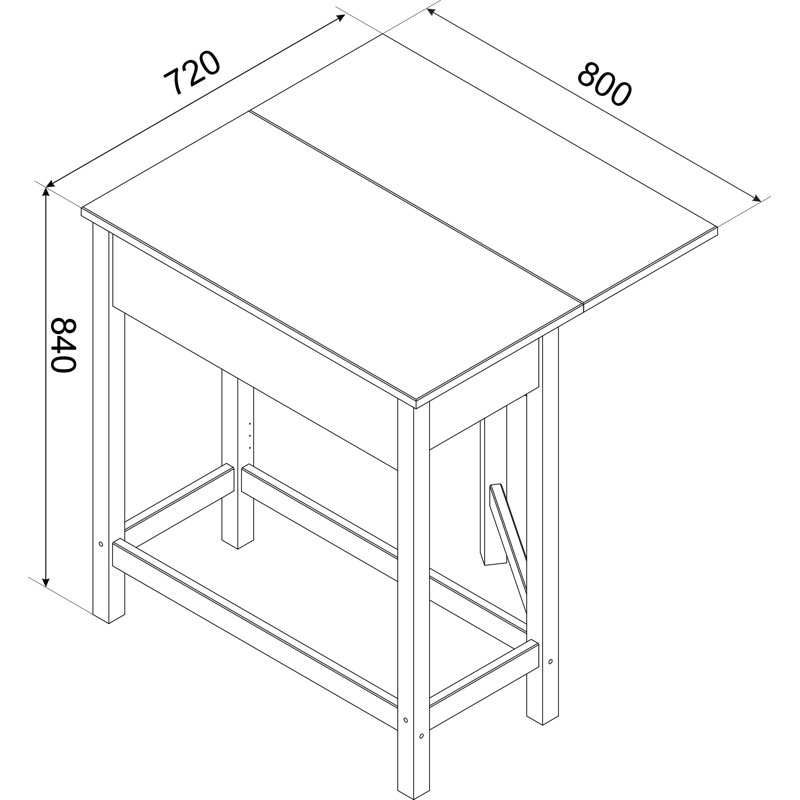 Callista drop leaf dining table with 2 stool set