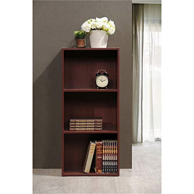 Bessan Bookcase, (3 Shelves) 36" H x 16" W x 12" D, Mahogany