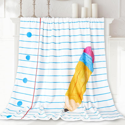 Back to School Fuzzy Couverture 30 x 40 pouces Jeté Couverture pour ordinateur portable Couvertures de flanelle douces pour la remise des diplômes