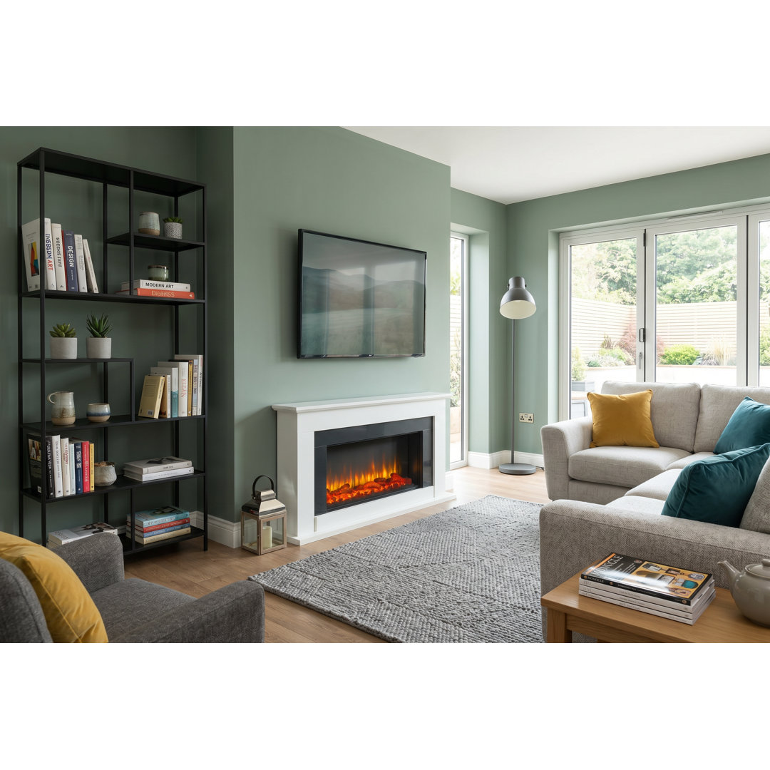 Georgia Suncrest 135.8cm W White Electric Fireplace